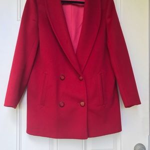 Jules Miller Double Breasted Red Wool Coat
